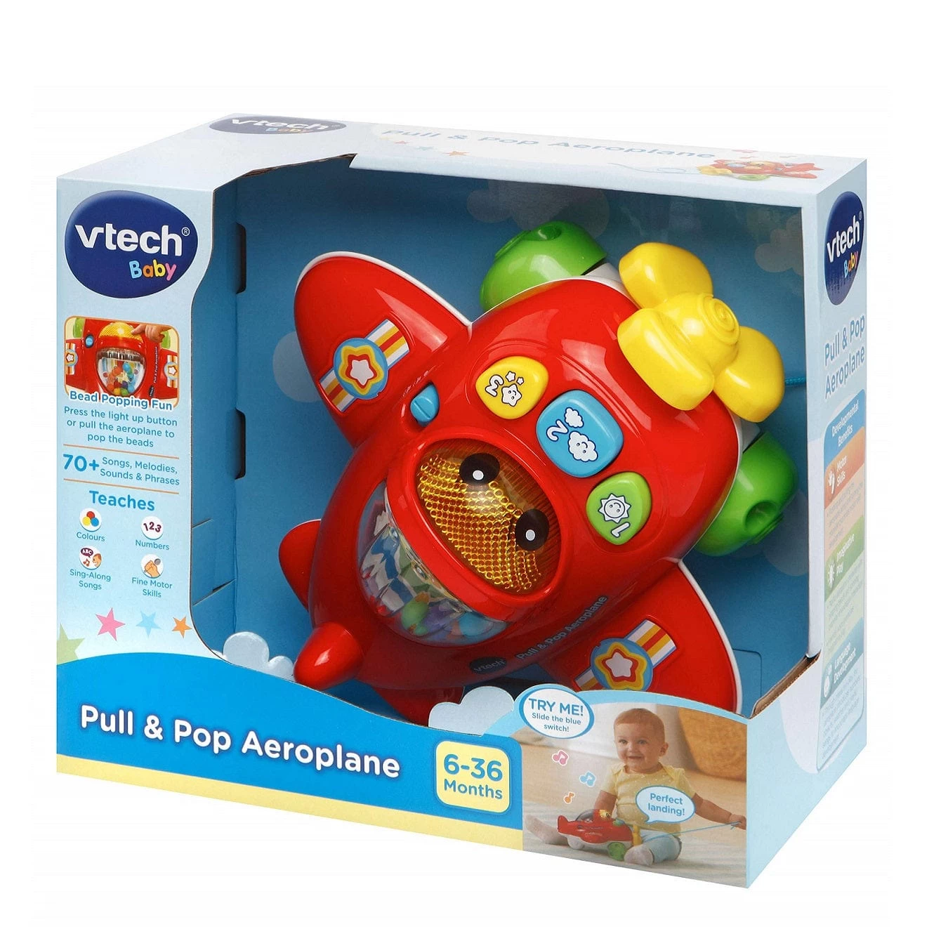 VTech Pull & Pop Aeroplane 4 VTech Pull & Pop Aeroplane - Image 2