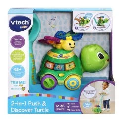 Vtech - 2-in-1 Push & Discover Turtle -Vtech vtech toys vtech 2 in 1 push discover turtle 39093214937309
